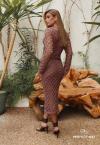 VESTIDO MAXI MIDI  FEMININO TRICÔ cacau PERFECT WAY