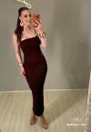 VESTIDO MAXI MIDI FEMININO marrom ( cafe) PERFECT WAY
