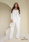 BLAZER FEMININO COM OMBREIRA OFF WHITE PERFECT WAY