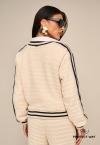 JAQUETA BORD INDUSTRIAL MALHA TRICO GOLA ALTA FEMININA CRU PERFECT WAY