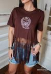 T- SHIRTS BORD INDUSTRIAL C/ MAX FRANJA FEMININA CACAU PERFECT WAY