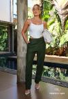 CALÇA FEMININA CORTE RETO VERDE PERFECT WAY