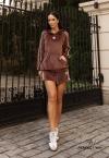 SHORTS  BORD INDUSTRIAL FEMININO CACAU C/ ROSA PERFECT WAY