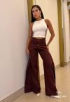 CROPPED BORD INDUTRIAL FEMININO OFF WHITE C/ BURGUNDY PERFECT WAY