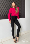 BLUSA CROPPED TRICOT PINK  ( COR 8348 ROSE RED) PERFECT WAY