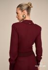 BLAZER CROPPED C/ COLETE FIXO E METAIS INTERNO FEMININO BURGUNDY PERFECT WAY