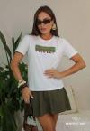 Perfect Way - T- SHIRT FEMININA ESTAMPADA OFF WHITE