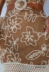 VESTIDO CURTO FEMININO COM FRANJA doce de leite / cru PERFECT WAY