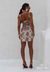 VESTIDO CURTO FEMININO OFF WHITE COM BEGE PERFECT WAY