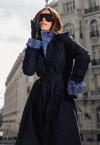 TRENCH COAT SARJA C/ CINTO FIVELA METAL  FEMININO PRETO PERFECT WAY