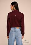 CAMISA OVER C/ BORD INDUSTRIAL  ALONGADA FEMININA cacau PERFECT WAY