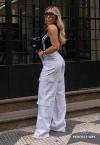CALÇA CARGO FEMININA BRANCO PERFECT WAY