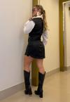 SAIA COURO ( PU) C/ MARTINGALE FEMININA PRETO PERFECT WAY