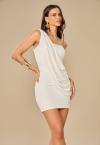 VESTIDO CURTO OMBRO SÓ C/ CORPETE OFF WHITE PERFECT WAY
