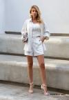 CAMISA OVER FEMININA ESTAMPADA OFF WHITE PERFECT WAY