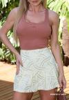 SHORTS SAIA FEMININO AMARELO PERFECT WAY