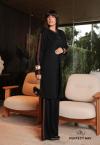 CARDIGAN FEMININO TRICÔ PRETO COM MARROM PERFECT WAY