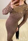 VESTIDO MAXI MIDI  FEMININO TRICÔ cacau PERFECT WAY