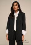 BLAZER RISCA DE GIZ FORRADO FEMININO PRETO PERFECT WAY