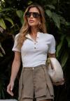BLUSA FEMININA COM MANGAS E BORDADO INDUSTRIAL OFF WHITE PERFECT WAY