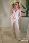 BLUSA FEMININA PEPLUM OFF WHITE PERFECT WAY