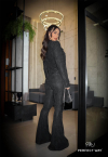 CONJUNTO BLAZER + CALÇA FLARE PRETO PERFECT WAY