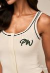 REGATA  CROPPED VIVO BORD INDUSTRIAL FEMININA OFF WHITE C/ VERDE ESCURO PERFECT WAY
