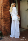 CONJUNTO BLAZER + CALÇA PANTALONA OFF WHITE PERFECT WAY