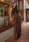 CALÇA WIDE LEG COM BOLSOS FEMININA terra PERFECT WAY