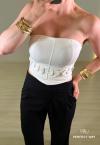 CROPPED FEMININO S/ALÇA OFF WHITE PERFECT WAY