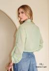 CAMISA CROPPED OVER FEMININA matcha PERFECT WAY
