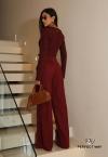 BLUSA  DECOTE V BORD INDUSTRIAL FEMININA burgundy PERFECT WAY