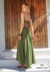 VESTIDO LONGO FEMININO VERDE OLIVA PERFECT WAY