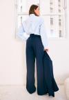CAMISA BORD INDUSTRIAL  C/ ACESSORIO GRAVATA FEMININA AZUL C/ OFF WHITE PERFECT WAY