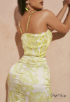 CONJUNTO CROPPED + SAIA MIDI ESTAMPADA verde lima PERFECT WAY