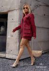JAQUETA FEMININA ALONGADA burgundy PERFECT WAY