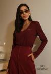 BLUSA  DECOTE V BORD INDUSTRIAL FEMININA burgundy PERFECT WAY