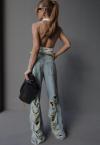 CALÇA JEANS DIRTY  DESTROYED COS INTERMEDIARIO FEMININA DIRTY JEANS PERFECT WAY