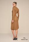 VESTIDO MIDI COM RECORTES FEMININO mascavo PERFECT WAY