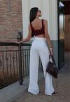 CALÇA PANTALONA FEMININA OFF WHITE PERFECT WAY