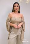 KIMONO BORDADO FEMININO caqui PERFECT WAY