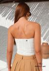 CROPPED FEMININO S/ ALÇA OFF WHITE PERFECT WAY