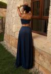 SAIA LONGA  COM BOLSO FEMININA AZUL MARINHO PERFECT WAY