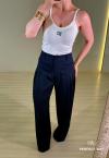 CALÇA FEMININA WIDE LEG AZUL MARINHO PERFECT WAY