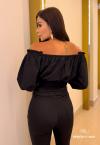 BLUSA OMBRO A OMBRO FEMININA PRETO PERFECT WAY