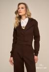 BLAZER CROPPED SARJA FORRADO  FEMININO MARROM CAFÉ PERFECT WAY
