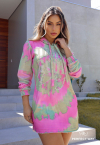 VESTIDO C/ ESTAMPA ROSA / VERDE PERFECT WAY