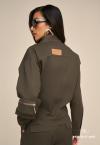JAQUETA COM BOLSOS UTILITARIO FEMININA verde militar PERFECT WAY