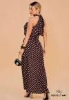 SAIA  FEMININA MAXI MIDI ESTAMPADA PRETO C / BEGE PERFECT WAY