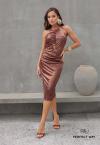 VESTIDO MIDI FEMININO COM DRAPEADO E ABERTURA cacau PERFECT WAY